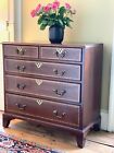 George III neat mahogany chest of drawers with satinwood inlay - small