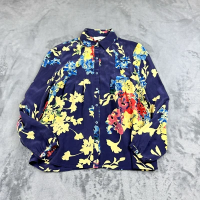 Top Yumi Kim Mujer Talla XS Seda Abotonada Floral Elegante Satén Boho Artístico Foto 1 de 4