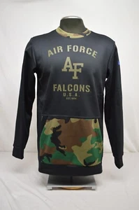 NWT MENS NIKE AIR FORCE FALCONS MILITARY SWEATSHIRT DD4288-010 BLACK CAMO SZ XXL - Picture 1 of 6