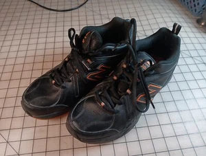 New Balance 608V4 Sneakers Black Orange Harley Davidson Sz 9.5 Mens - Picture 1 of 12