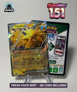 Zapdos ex SVP 049 Black Star Pokemon TCG: 151 Card w/ QR Code MINT SHIPPED TODAY - Picture 1 of 2