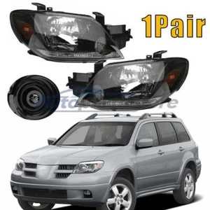 1 Pair Front Headlight Head Lamp For Mitsubishi Outlander 2003 2004 2005-2006 - Picture 1 of 8