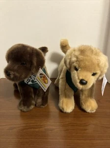 Bass Pro Shops/Cabela’s Set di 2 Choc. Peluche cane Lab/Golden Retriever 10" nuovo con etichetta - Foto 1 di 15