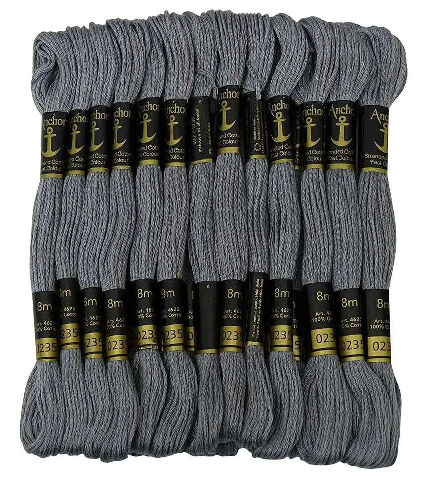 Anchor Threads Cross Stitch Hand Embroidery Stranded Cotton Floss Thread Gray - Image 1 of 4