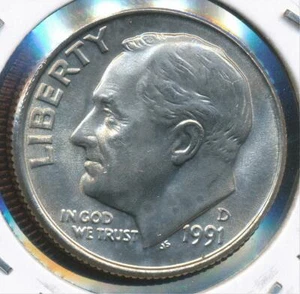 United States 1991-D Roosevelt Dime 10c - Uncirculated - Picture 1 of 3