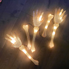 Skeleton Bones String Lights Hands Halloween Spooky Lighted Electric Decor