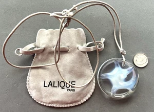 Seltene LALIQUE France opalisierende weiße Kristall Tourbillons Halskette neuwertig im Etui - Bild 1 von 7