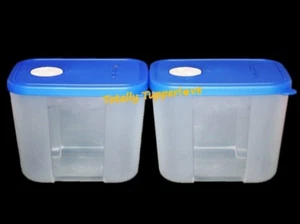 Tupperware 2 contenedores inteligentes congelados esfera de 4 tazas temporizador de fecha congelador mate azul - Imagen 1 de 3