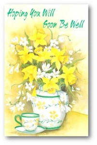 Narzisse GET WELL Pflegekarte mit Bibeltext - 2. Korinther 12,9 - EB8929 - Bild 1 von 1