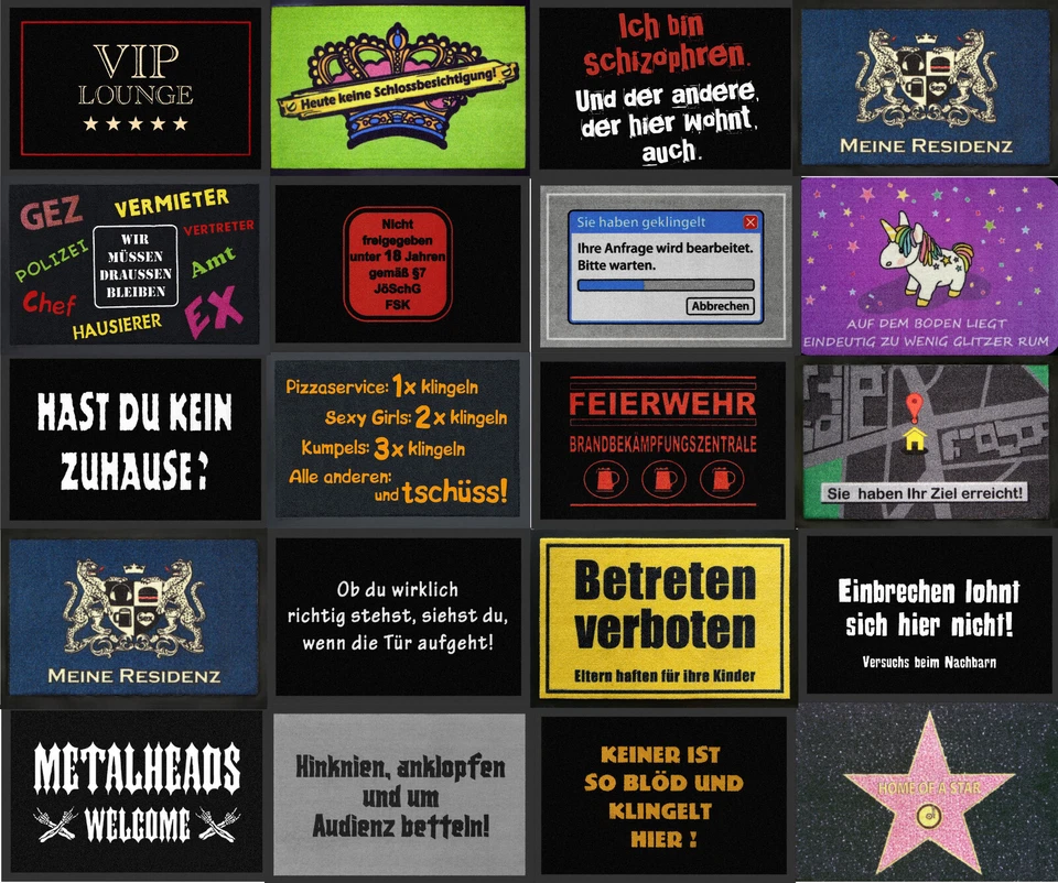 Fußmatte mit Spruch Fußabtreter Teppich mit lustigen Sprüchen coole Türmatte - Bild 1 von 1