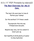 The Best Exercises for Abs & Core Fitness Home Workout PDF Printable Download
