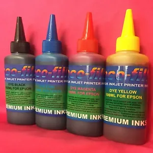4*100ML ECOFILL INK REFILL EPSON WORKFORCE WF 3520 DWF 3540 DTWF 16 XL NON OEM - Picture 1 of 5