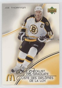 2005-06 Upper Deck McDonald's Checklists Joe Thornton #CG5