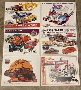 Lot Of 6 Larry Wood Hot Wheels Convention "Bone Shaker" E Sheet Lwood Towing - Picture 1 of 1