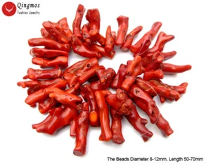 50-70mm Branch Natural Genuine Red Coral for Jewelry Making DIY Strand 15" - Picture 1 of 12