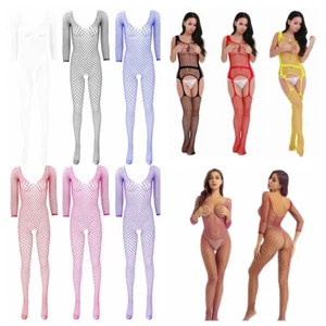 Mujer Bodystockings Red Body Mono Ver A Través Lencería Ropa de dormir - Imagen 1 de 30