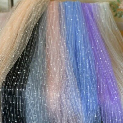 Netz Spitze Stoff Voile Tüll Hochzeit Ball Kleid Tutu Rock Gepunktet Gestreifte - Bild 1 von 4