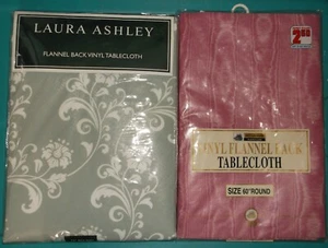 ROUND VINYL FLANNEL BACK TABLECLOTHS LAURA ASHLEY KERAH 70 & 60 TABLE COVER NEW - Picture 1 of 8