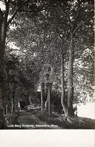 Lake Mary driveway Alexandria MN Minnesota 1907 RPPC Photo Postcard COPY - Picture 1 of 2