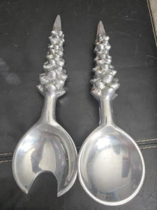 India Pewter Serving Spoons With Gem Handles Excellent Quality - Picture 1 of 4