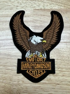 Harley Davidson Eagle Spread Wings Motorrad Patch orange/braun 5” x 4” NOS - Bild 1 von 4