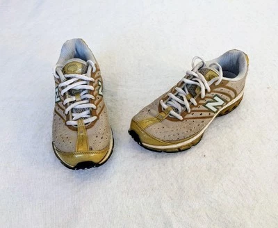 New Balance Cremallera 8507 Mujer 6 Dorado y Blanco Zapatos Tenis Atléticos Caminar Foto 1 de 4
