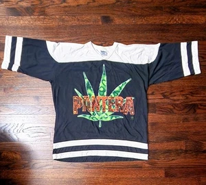 Vintage Pantera 1994 Far Beyond Driven Tour Pot Leaf hockey Jersey T Shirt XL - Picture 1 of 5