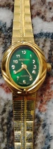 waltman women's watch green back quarts Movement - Picture 1 of 4