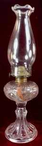 Eyebrow Kerosene Lamp U.S. Glass 9871 Clear EAPG Scalloped Chimney Antique #3 - Picture 1 of 8