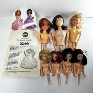 1975 1977 Vintage WILTON Doll w/ Hair Cupcake Pick Cake Topper Plastic - Picture 1 of 17