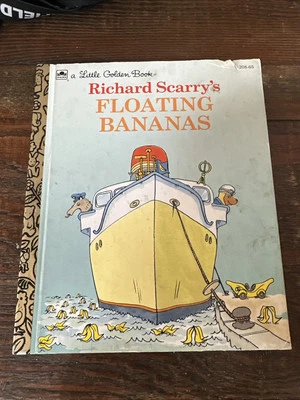 2 Book Lot: Richard Scarry's The Snowstorm Surprise, Floating Bananas, ship free Foto 1 de 4