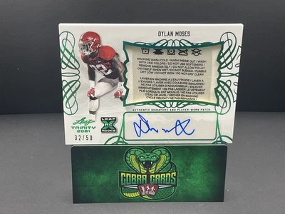2021 Leaf Trinity Dylan Moses #PA-DM1 Laundry Tag Autograph RC - Image 1 of 2
