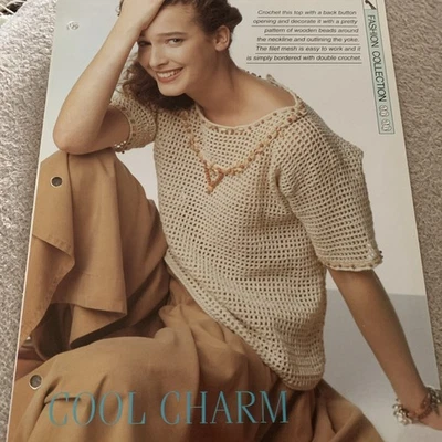 VINTAGE CREATIVE NEEDLES PATTERN - COOL CHARM CROCHET PATTERN IN 4Ply Yarn - Image 1 of 4