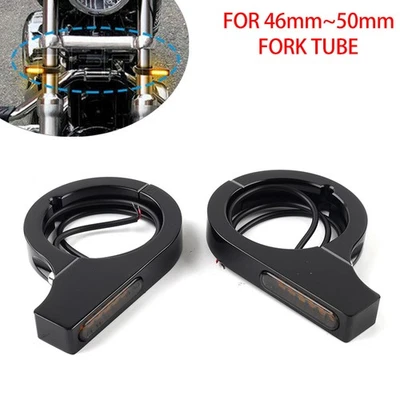 Motorrad-LED-Gabelblinkerleuchte, bernsteinfarben, für Harley Touring Schwarze - Image 1 of 4