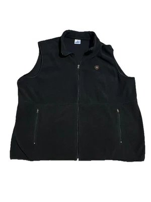 Ariat Vest Mens XXL Black Full Vest Fleece Embroidered Logo Zip Pockets Workwear - Image 1 of 4