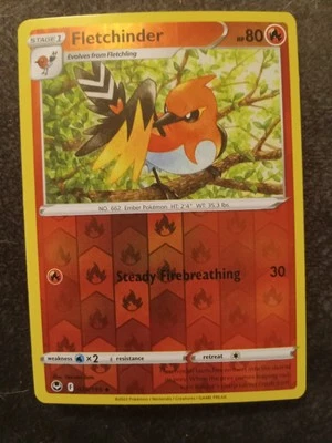 Fletchinder 028/195 Swsh12: Sword & Shield - Silver Tempest Reverse Holo - Image 1 of 2