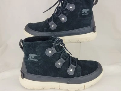 Womens Sorel Explorer Black Suede Leather Waterproof Winter Ankle Boots Sz 9.5  - Image 1 of 4