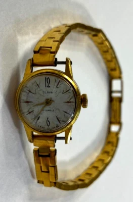 Reloj de pulsera vintage para mujer y mujer SLAVA AU 17 joyas, chapado en oro, URSS soviética  Foto 1 de 4