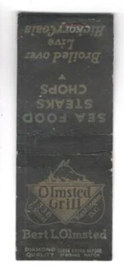 Olmsted Grill G Street Washington D.C. Vintage Streichholzschachtelhülle A1 - Bild 1 von 2