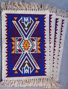 Canvas Stencil Placemat 684B-HIMAT Southwest Southwestern Design Western Set 4 - Picture 1 of 4