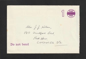 VINTAGE EDINBURGH UNITED KINGDOM POST PAID ENVELOPE - MAILED TO LONDON - Foto 1 di 1