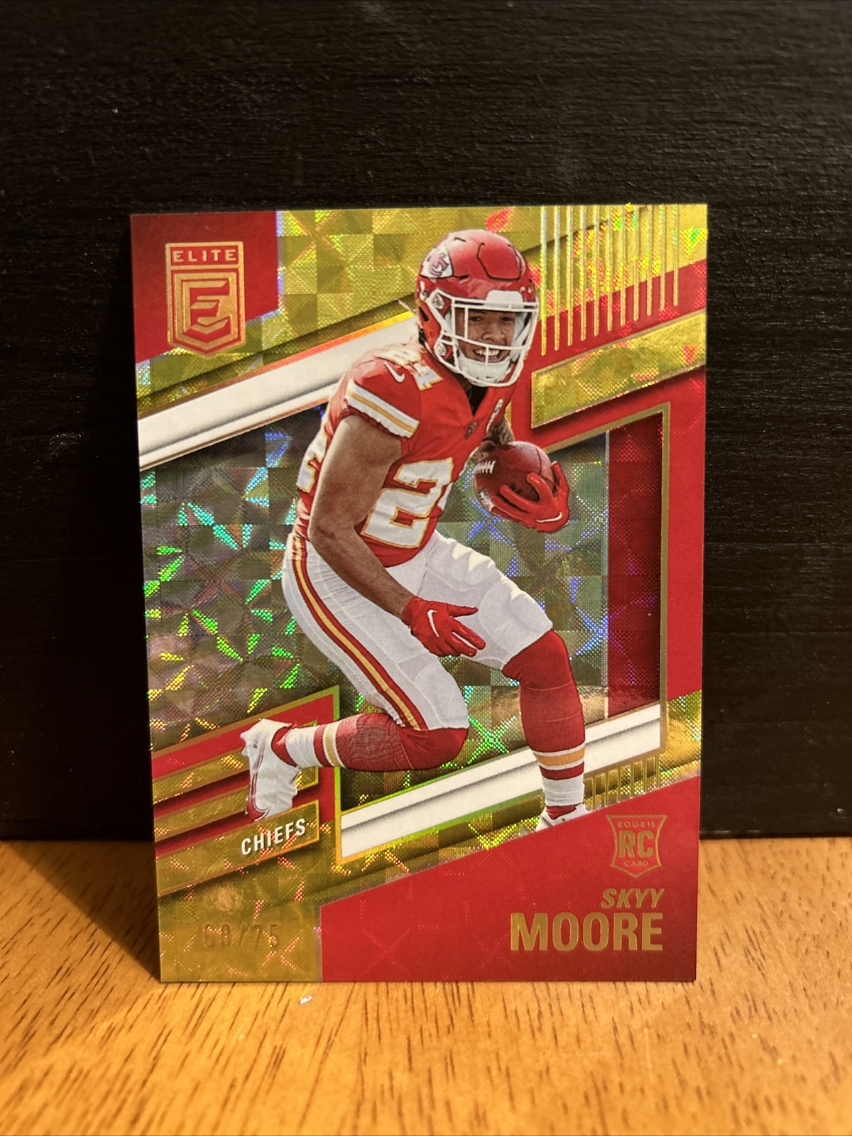 2022 Panini Donruss Elite Skyy Moore Rookie Yellow #d 68/75 Kansas City Chiefs