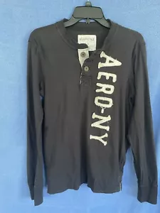 Aeropostale Camicia Nera Maniche Lunghe - Foto 1 di 3