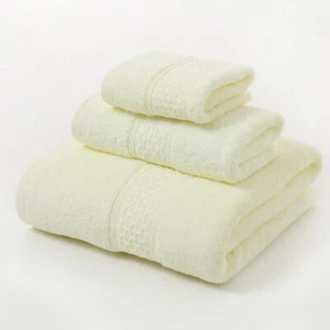 1 Set Large Towel Hand Bath Towel Sheet Long-staple 100% Cotton Super Soft  - Picture 1 of 23