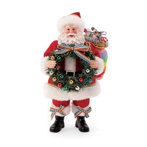 Department 56 Possible Dreams Santa Christmas Rainbow Greeting Figurine 10.5 In.