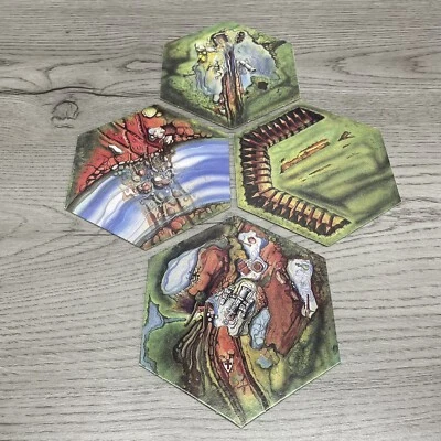 Vintage Battle Masters Game Replacement Pieces 4 Terrain Tiles Milton Bradley - Image 1 of 4