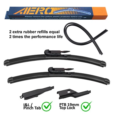 AERO 24"+24" Wiper Blades Mercedes-Benz CLS400 CLS500 CLS550 CLS63 AMG - Image 1 of 4