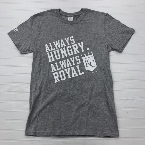 Gildan Gray Ring Spun Kansas City Royals Always Hungry Graphic T Adult Size M Cover