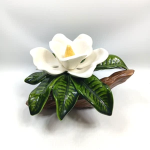 Vintage Keramik Magnolie Blume auf einem Zweig 6” hoch x 9” breit Jamar Mallory Form - Bild 1 von 8