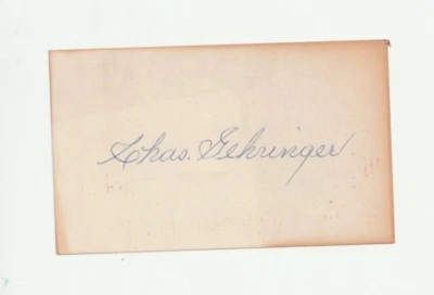 Charlie Gehringer Autographed 3x5 Detroit Tigers HOF H453 - Image 1 of 2